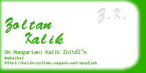 zoltan kalik business card